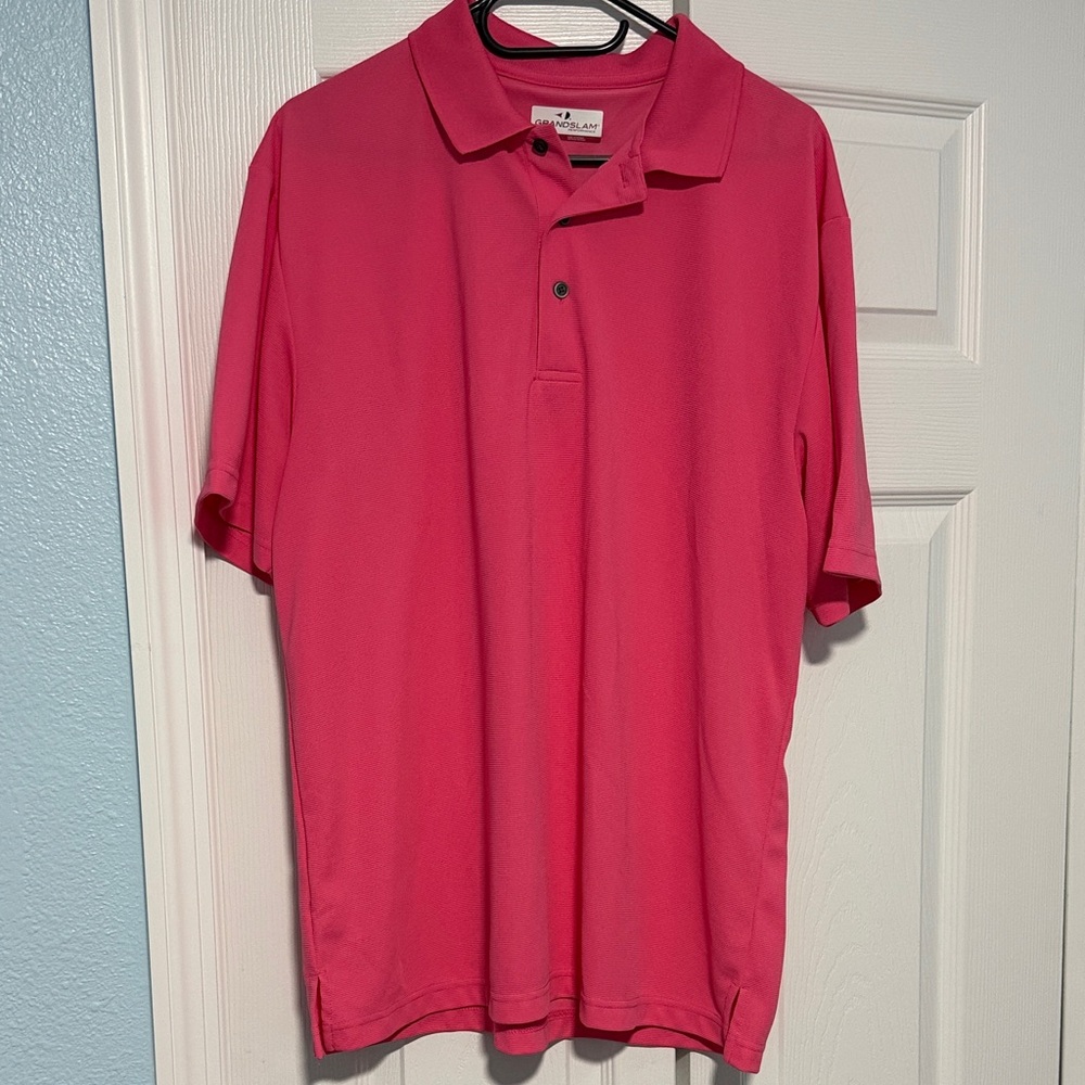 Men's Grand slam pink collared Shirt